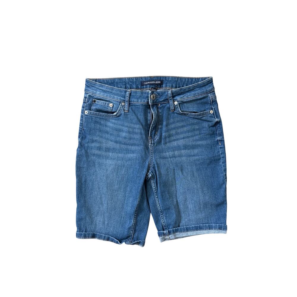 Calvin Klein Jeans Women's Classic Blue Jean Stretch Bermuda Shorts Size 8